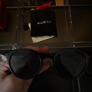 Rabat Black Round Sunglasses